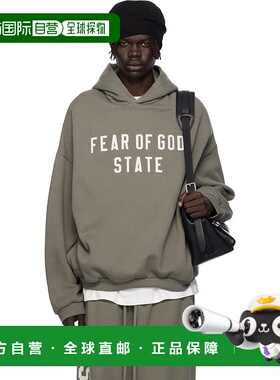 1h可退 潮奢 Essentials 男士 灰色 90s Fit Fleece 连帽衫 192SP