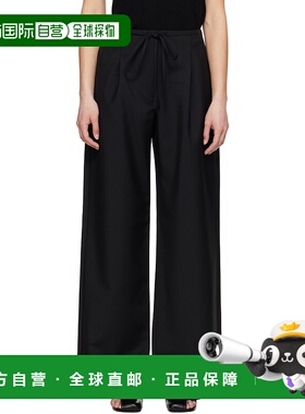 1h可退 潮奢 RÓhe 女士 黑色 Relaxed Drawstring 长裤 41530007