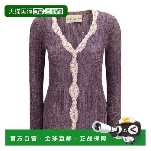 VALENTINO 女士针织衫 BKA15KA8TF8S SS2026 花色 蕾丝针织开衫