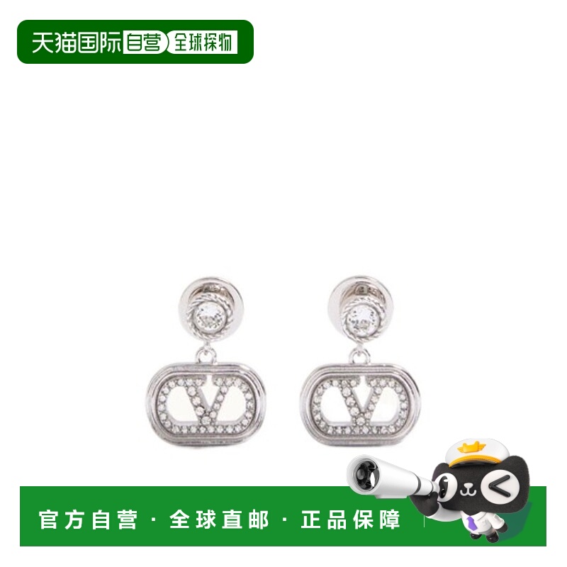 1h可退 VALENTINO 女士耳饰 WJ0AR5QEUDFH SS2025 银色 VLogo 耳