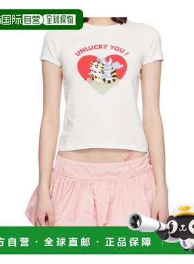 KENZO 女士T恤 FG52TS2084SK02 SS2026 白色 T-SHIRT WITH PRINT