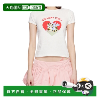 KENZO 女士T恤 FG52TS2084SK02 SS2026 白色 T-SHIRT WITH PRINT
