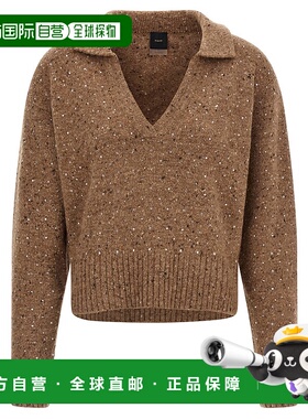 PINKO 女士针织衫 105684A2U4C3Z AW2025 绿色 'Nibani Polo' swe