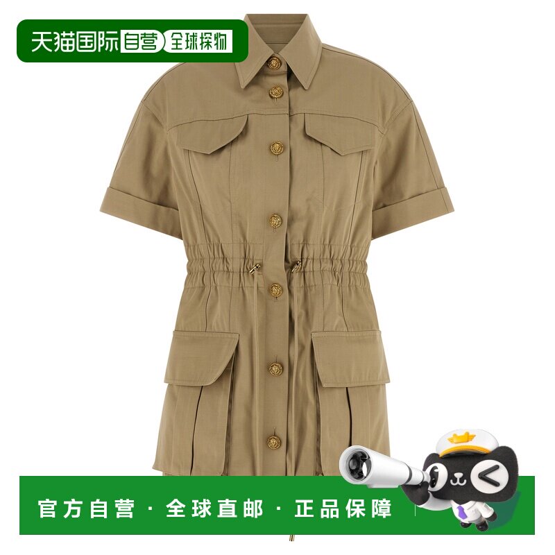 1h可退 BALMAIN 女士连衣裙 GF0R7480CG650TF SS2026 卡其色