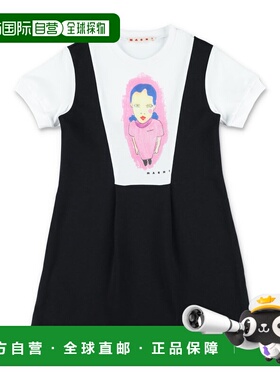MARNI 女童连衣裙 M01685M00V10M900 SS2026 黑色 DRESS STAMP GI