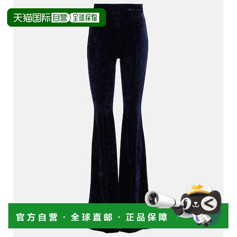 1h可退 潮奢 ALEX PERRY 女士 天鹅绒喇叭长裤 blue蓝色 舒适时尚