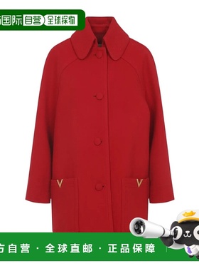 VALENTINO 女士外套 BCA3Z79UKR9M AW2025 红色 翻领长袖大衣