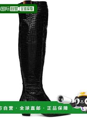 1h可退 潮奢 Tom Ford 汤姆 福特 女士 黑色印花高筒靴 W3276LGO0