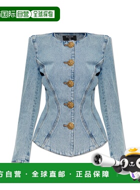 BALMAIN 女士外套 FF0SK692DF976AW AW2025 蓝色 Light Blue Cott