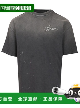 1h可退 AMIRI 男士T恤 AMJYTE1213BLACK AW2025 黑色 圆领 T 恤