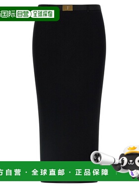 1h可退 潮奢 Elisabetta Franchi 女士 系腰带罗纹针织半身裙 GK1