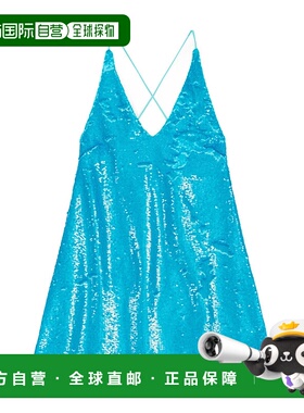 GANNI 女士连衣裙 F7740803 SS2023 蓝色 GANNI's mini dress dre
