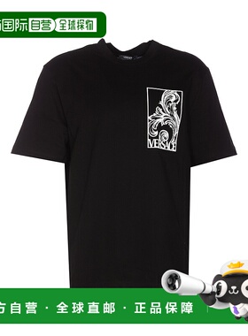 VERSACE 男士T恤 10140941A098772B020 SS2024 黑色短袖范思哲