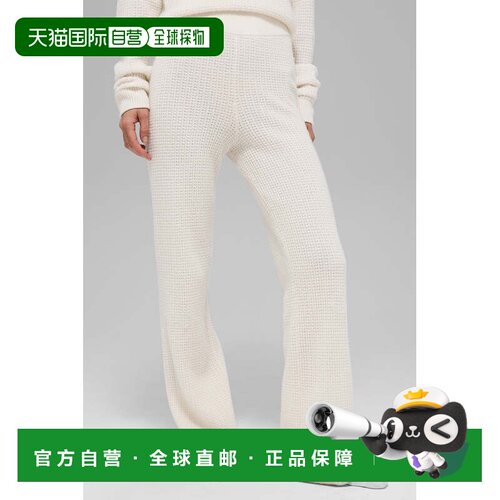 alo yoga 华夫格阔腿羊绒高腰针织运动裤 男女同款w51286r休闲裤