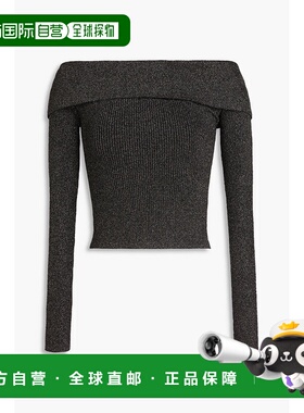 1h可退 潮奢 ZIMMERMANN 女士 露肩金属感罗纹针织上衣 2244TR251