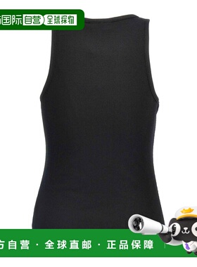 GANNI 女士背心吊带 T4079099 AW2024 黑色 Sleeveless top. Rhin