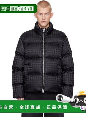 1h可退 潮奢 AMIRI 男士 黑色 MA Quad Jacquard 羽绒夹克 AMOUDW