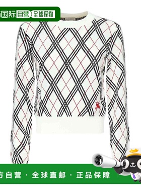 BURBERRY 女士针织毛衣 8111468 AW2025 白色 Argyle Cropped Swe