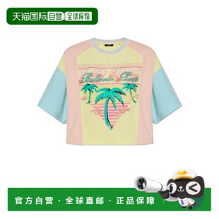 黄色 BALMAIN DF1EE081GD72IFT 圆领印花T恤 女士T恤