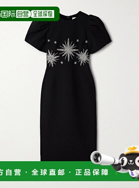 1h可退 潮奢 REBECCA VALLANCE 女士 Estella 水晶装饰绉纱中长连