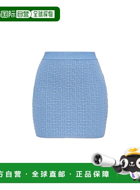BALMAIN 女士半身裙 EF1LB004KI02SPB SS2025 蓝色 'PB' mini ski