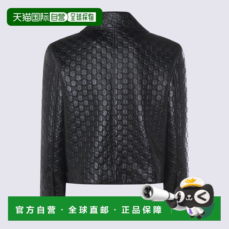 GUCCI 女士夹克 834308XNA4F1000 AW2025 黑色 Leather jacket wi图片