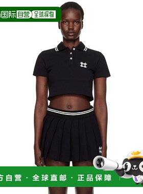 1h可退 潮奢 AMIRI 女士 黑色 MA Quad Cropped Polo 衫 AWJYPO10