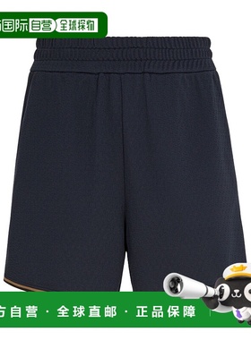 FENDI 女士短裤 FAB906AU8LF1H3O SS2025 松紧腰短裤 黑色休闲裤