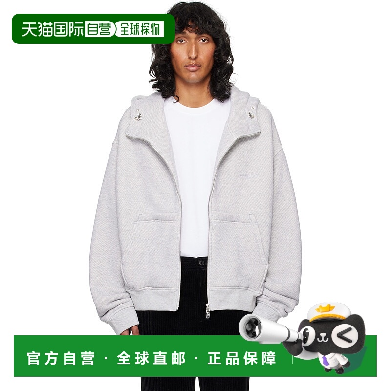 1h可退 潮奢 Wooyoungmi 吴阳米 男士 灰色 High Neck 连帽衫 W24