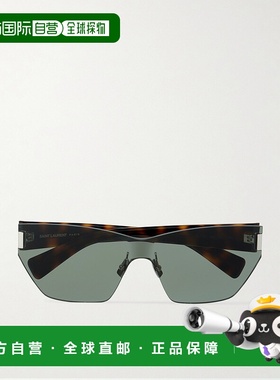 1h可退 潮奢 Saint Laurent 圣罗兰 女士 方形框龟甲色醋纤太阳眼