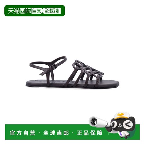 LOEWE 女士凉鞋 LPEA465X143110 CO 深棕色徽标平底罗马鞋 凉鞋