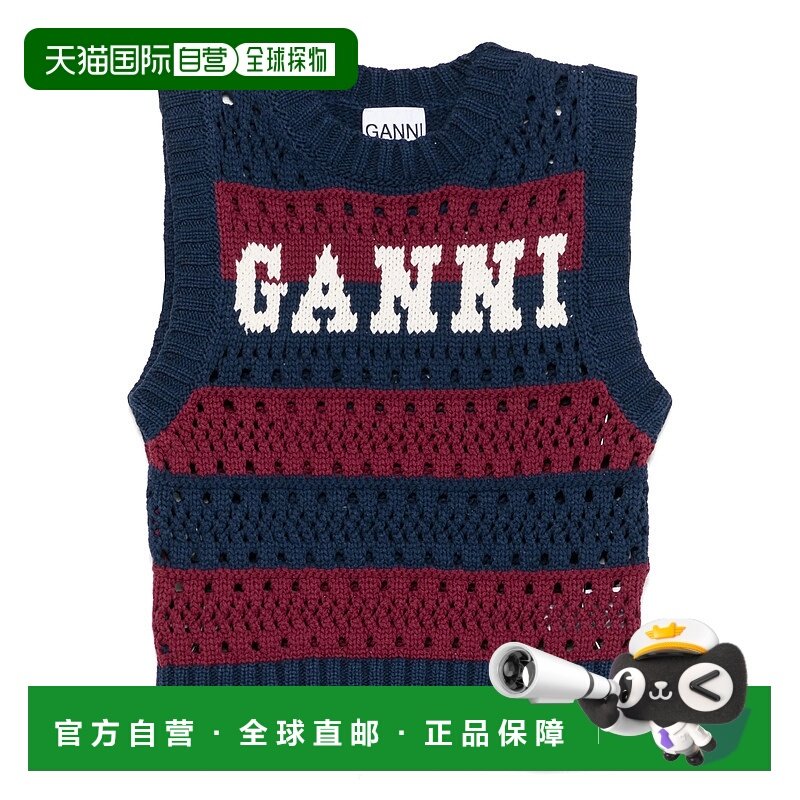 GANNI 女士针织衫 K2568999 AW2025 花色 Multicolour Cotton Str