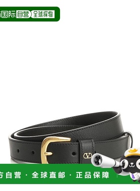VALENTINO 男士腰带 YT0SM1PPU0NO AW2025 黑色 徽标腰带皮带