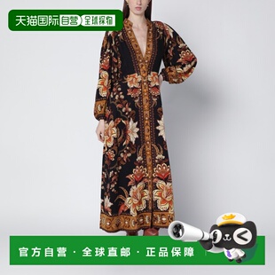 1h可退 潮奢 FARM RIO 女士 “Majestic Garden” 黑色长款连衣裙