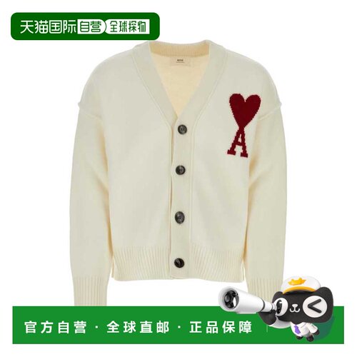 1h可退 Ami Paris 男士针织衫 BFUKC006018154 SS2025 白色开衫