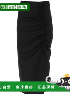 GANNI 女士半身裙 F8676099 SS2024 黑色 LONGUETTE SKIRT