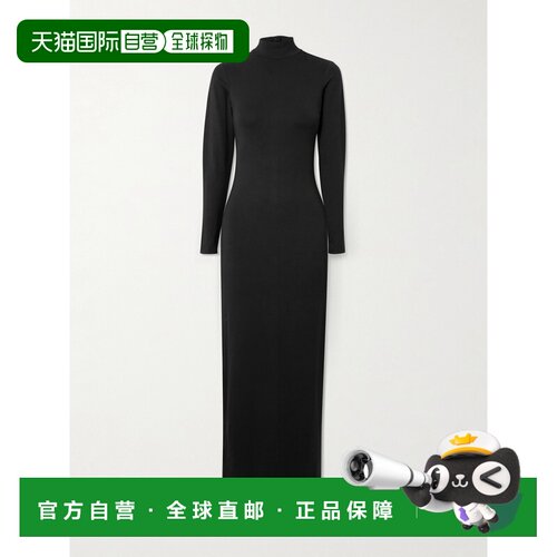 SKIMS 女士 Layers - Obsidian 光滑高领长款连衣裙 DSDRS10295WO