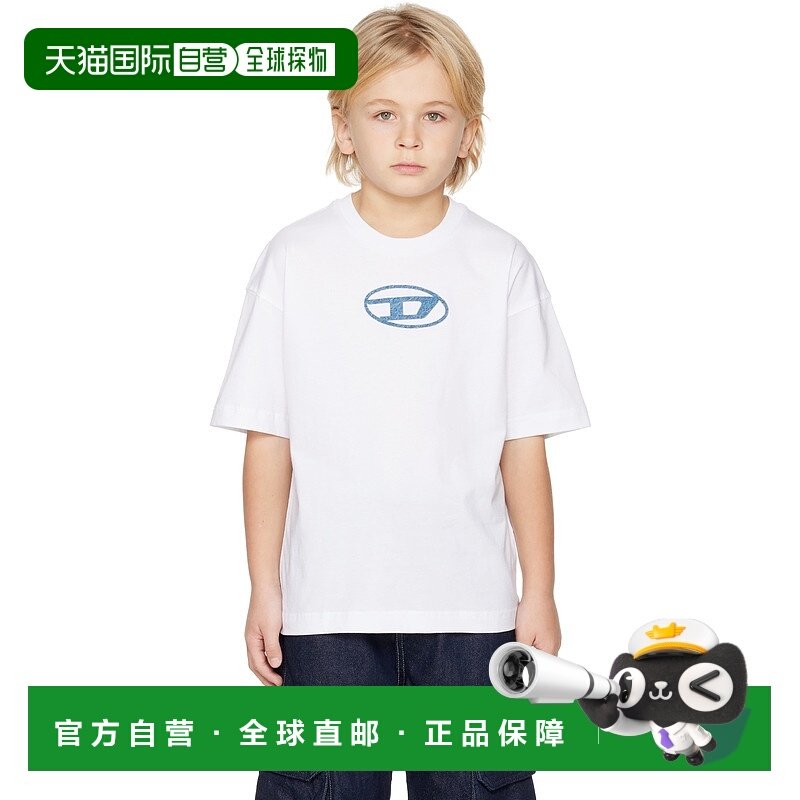 潮奢 Diesel 迪赛 女童 白色 Tlogy Over 儿童 T 恤童装 J025900G
