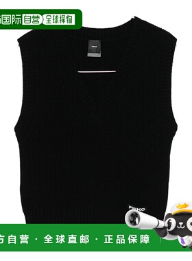 PINKO 女士背心吊带 105452A2Q9Z99 AW2025 黑色 V领背心毛衣