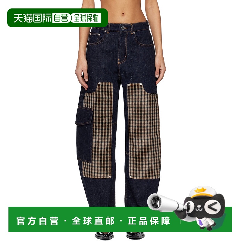 1h可退 潮奢 GANNI 甘尼 女士 海军蓝 Neppy Carpenter 牛仔裤 J1