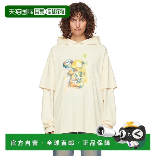 1h可退 潮奢 We11Done 女士 米色 Teddy Bear Layered 连帽衫 WDT