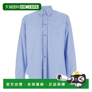 FS1296AVZDF0QR0 SS2026 蓝色 FENDI Oxford 衬衫 Fendi Cott 男士