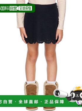 1h可退 潮奢 Chloe 蔻依 女童 海军蓝刺绣儿童半身裙童装 C13275