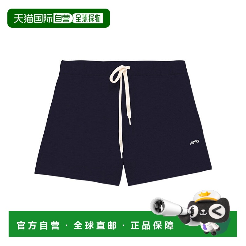 1h可退 AUTRY 女士短裤 SHPWA4JB SS2025 深蓝色 棉质平纹针织短