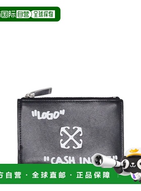 1h可退 潮奢 off-white 女士 黑色 Jitney Bifold Quote 钱包 OWN