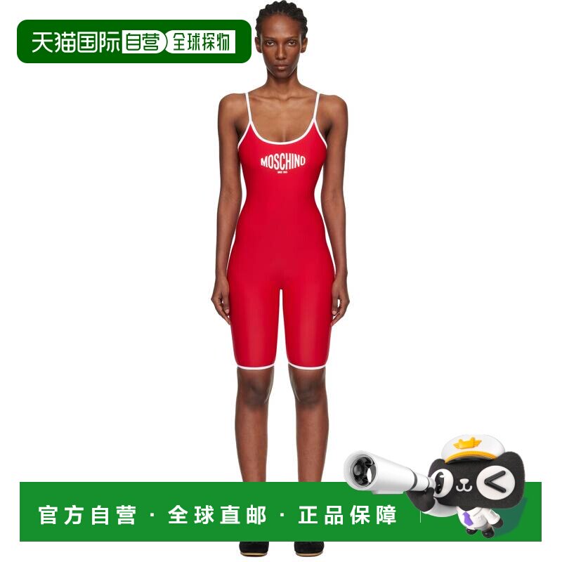 Moschino 莫斯奇诺 女士 红色 Printed Lycra 连体泳衣 261E42075
