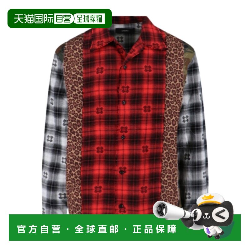 1h可退 AMIRI 男士衬衫 AMTOSH1006610 SS2026 红色 长袖衬衫 - 实物图