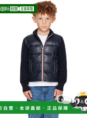 1h可退 潮奢 moncler 男童 海军蓝 Padded Wool Zip-Up 儿童开衫