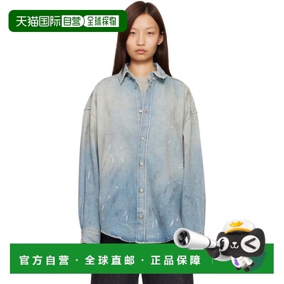 1h可退 潮奢 Acne Studios 艾克妮 女士 蓝色泼漆牛仔衬衫 CB0122