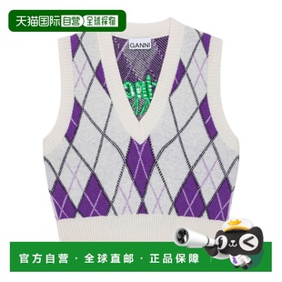 女士针织毛衣 K2052135 白色 Prince菱格纹 AW2023 GANNI